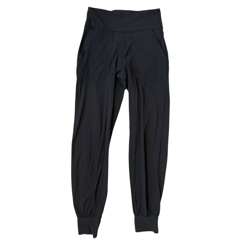 Lululemon Black Jogger Leggings Pockets Cuffed Ankle Size 4 - Picture 6 of 6